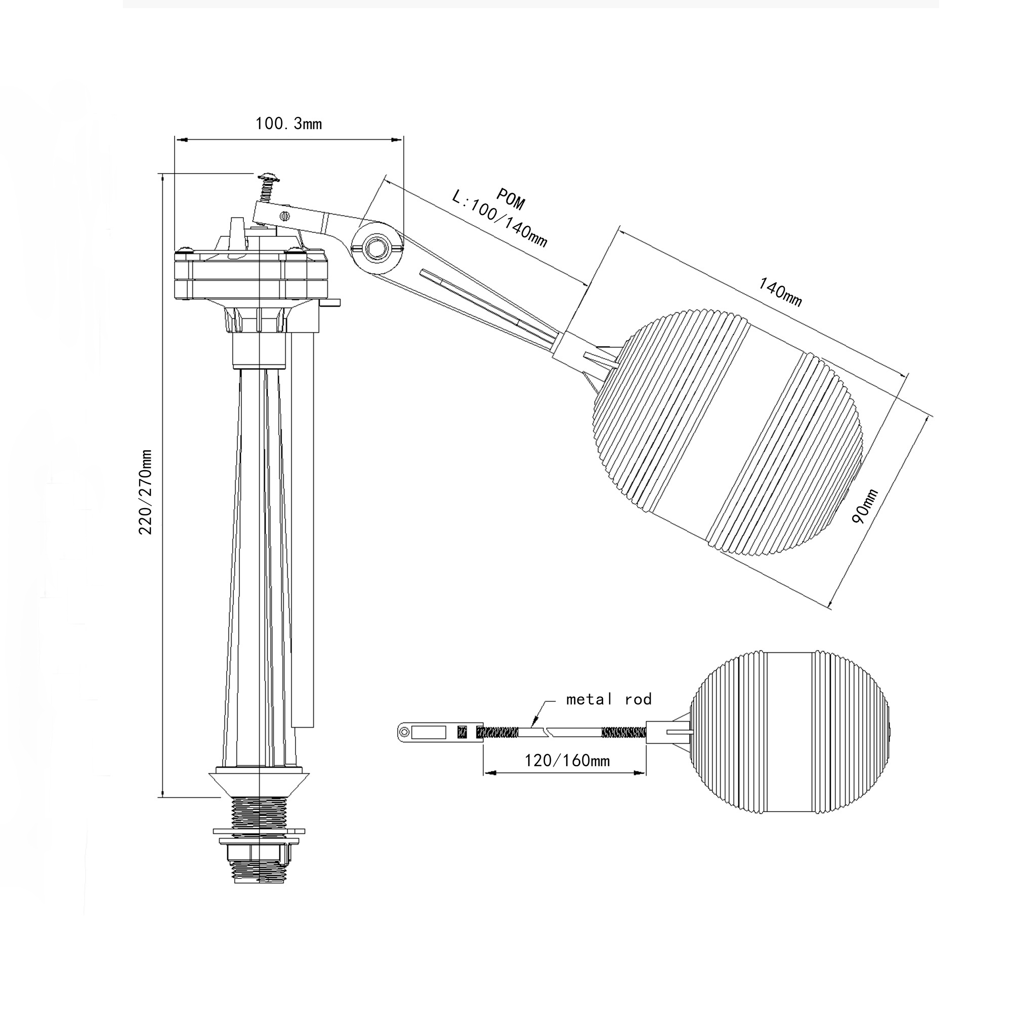 Factory price plastic water tank toilet piston fill valve ballcock inlet valve for toilet fittings