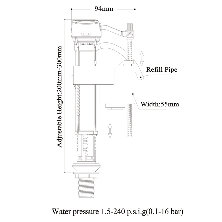 High Quality ABS Dual Flush Toilet Flush Valve Tank Fitting Toilet Repair Kits