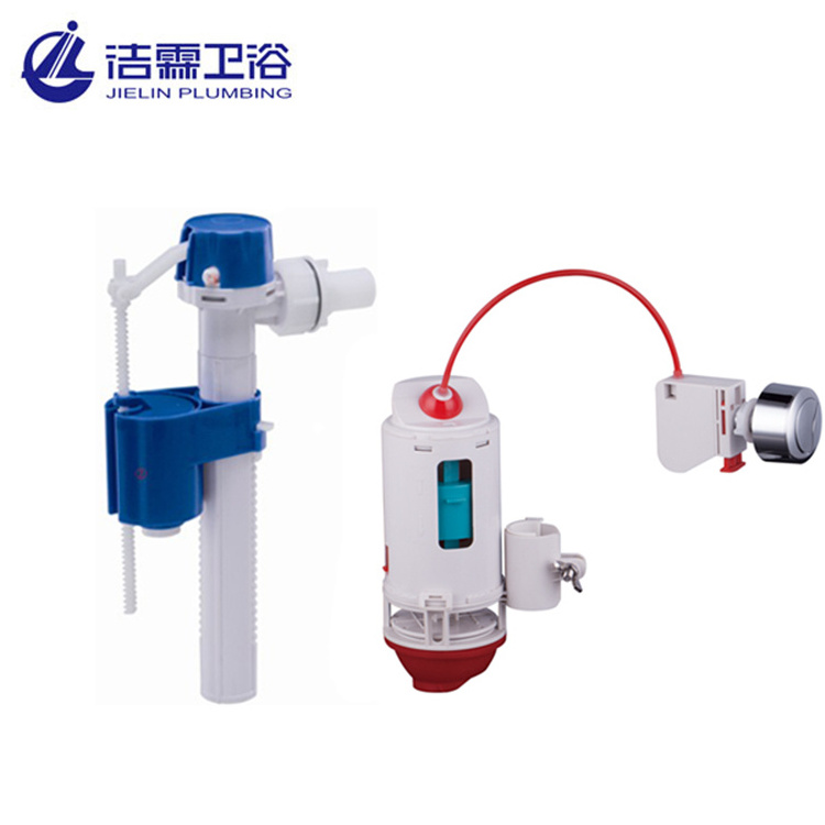 Universal cistern dual flush mechanism for two piece toilet fill valve flush valve