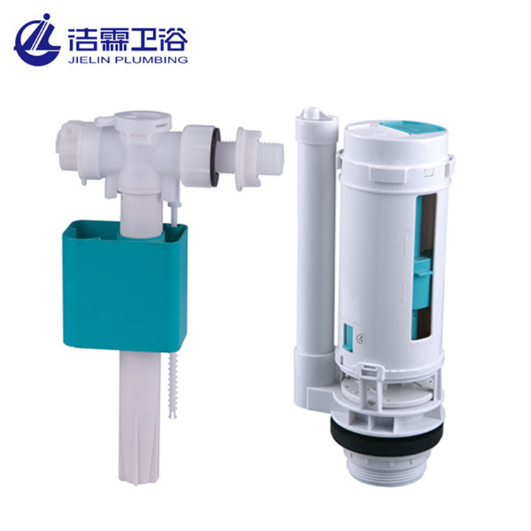 China wholesale push button side inlet valve abs plastic dual flush valve for toilet fitting