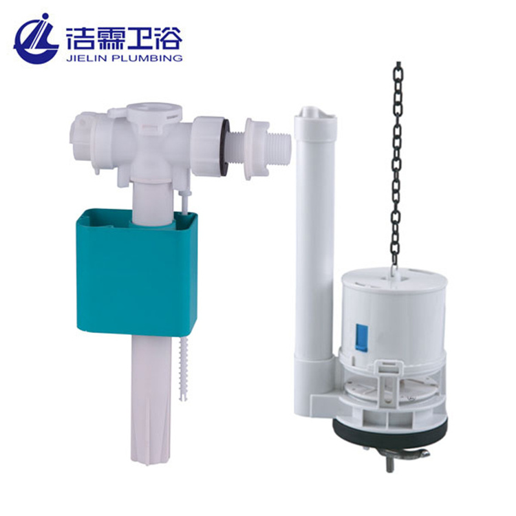 China wholesale push button side inlet valve abs plastic dual flush valve for toilet fitting