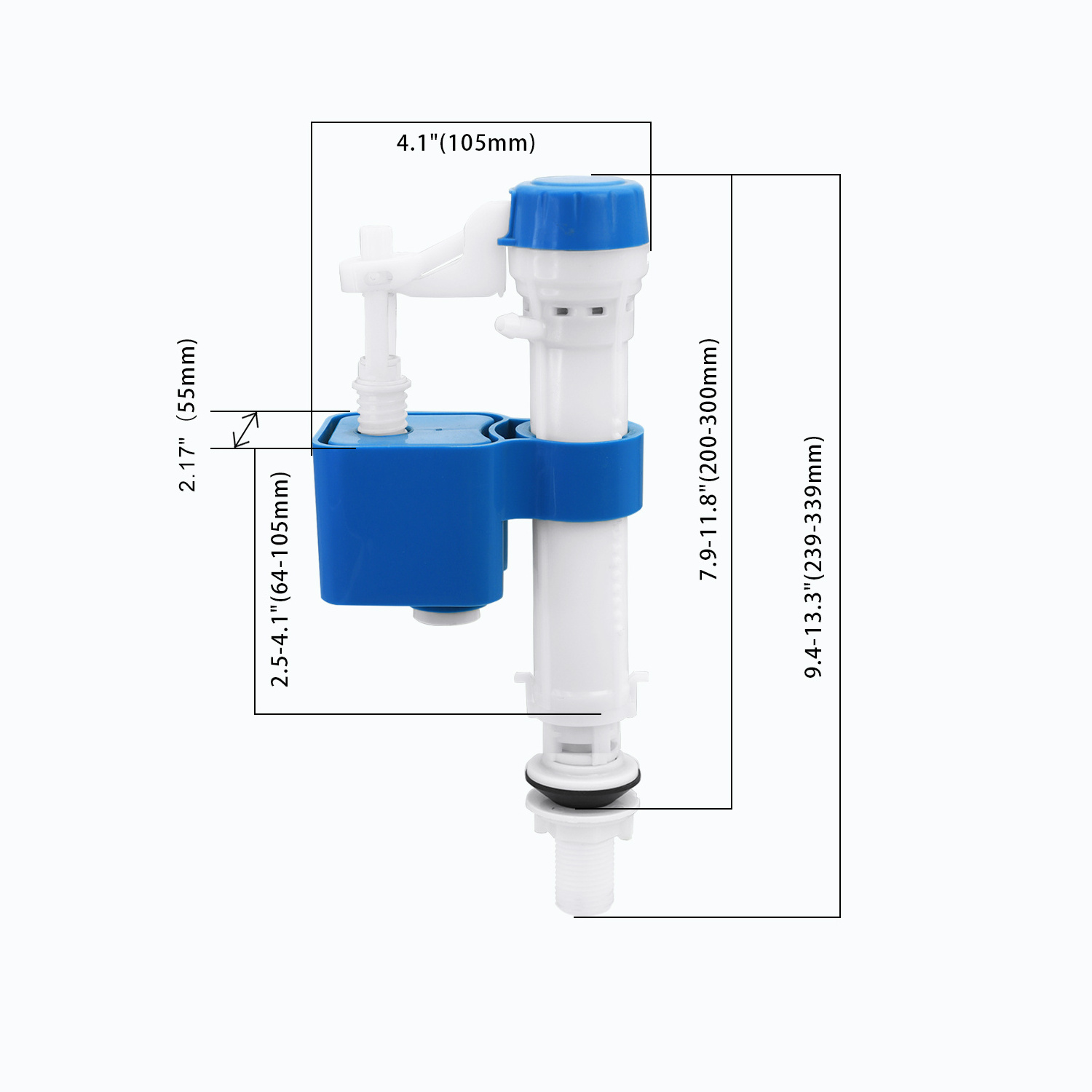 T1102C Toilet fill valve  inlet valve POM height adjustable filling valve Anti-Siphon Universal Toilet Tank