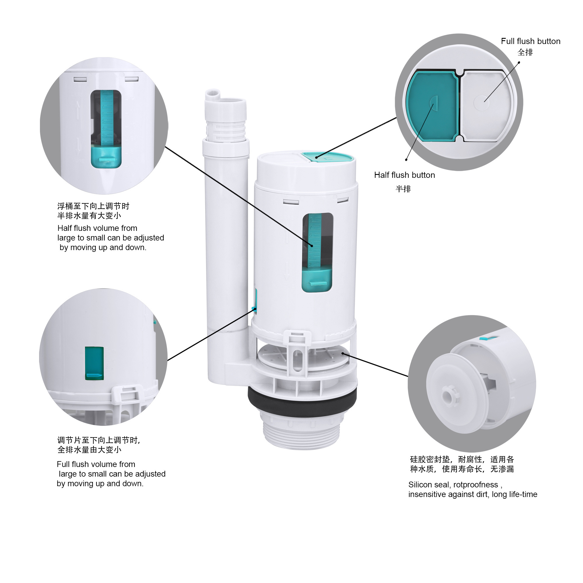 Water Saving Toilet Cistern Fittings Toilet Water Tank Filling Valves Repair Kits