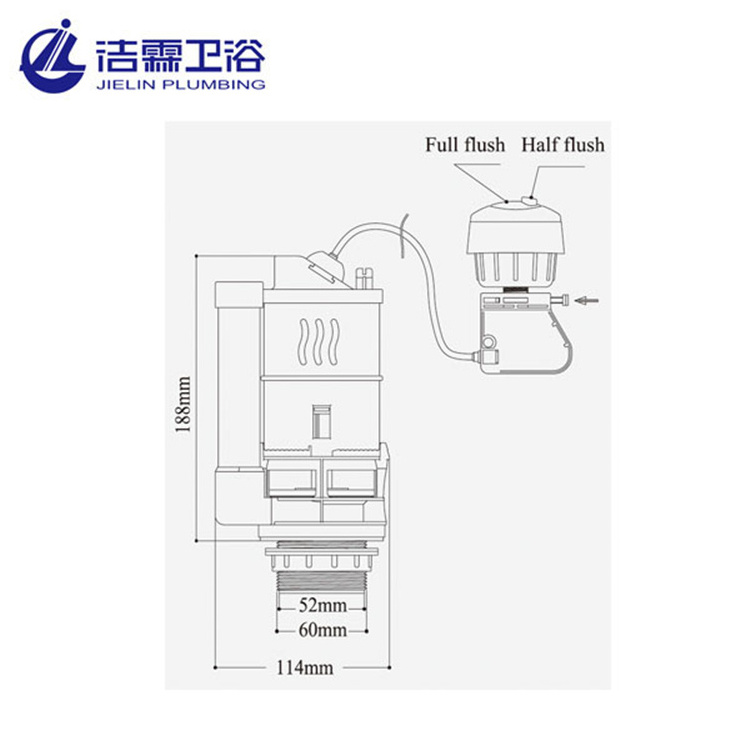 WRAS certified T0209 toilet siphon flush valve replacing dual flush mechanism