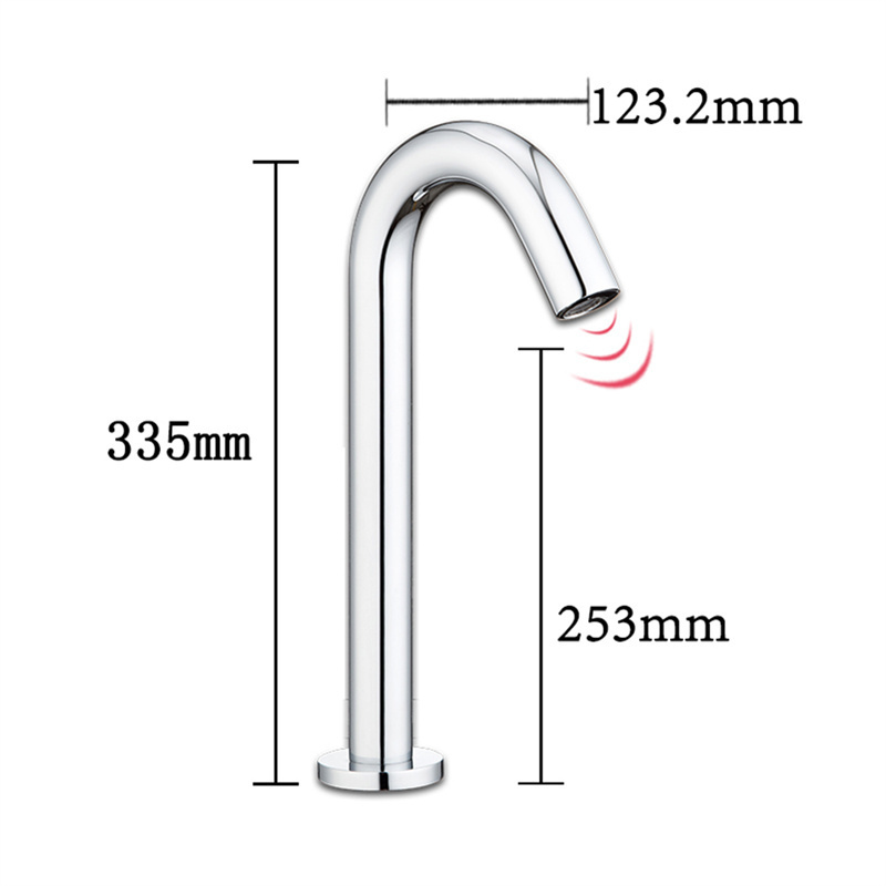 Wholesale Automatic Sensor Touchless Bathroom Faucet with Hole Cover, Modern Chrome Bathroom Faucet Accessories