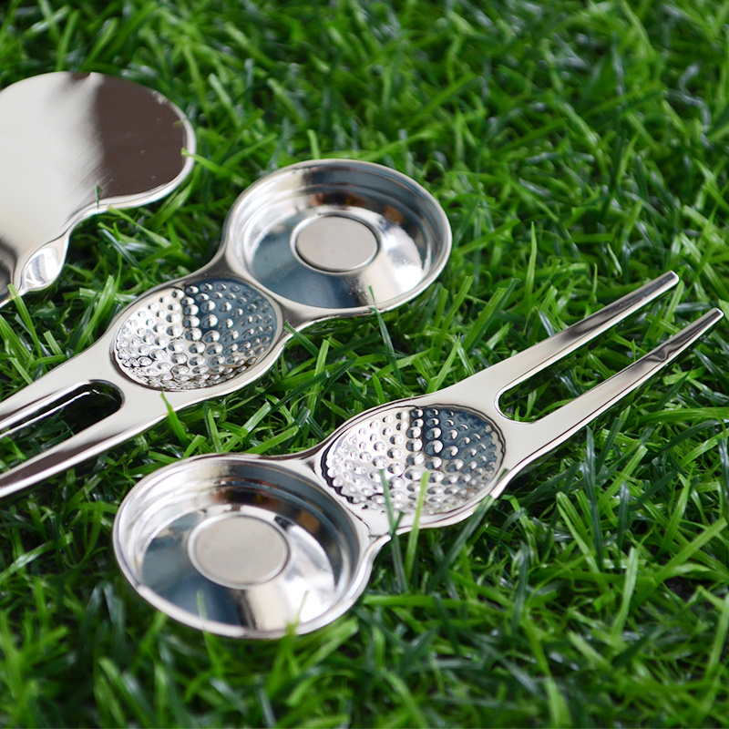 Wholesale Metal Golf Pitch Fork Custom Magnetic Ball Marker Divot Repair Tool Golf Accessories