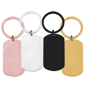 Blank Keychain Hot Selling Cheaper In Stock High Quality Stainless Steel Diy Laser Lettering Logo Keychains For Promotional Gift