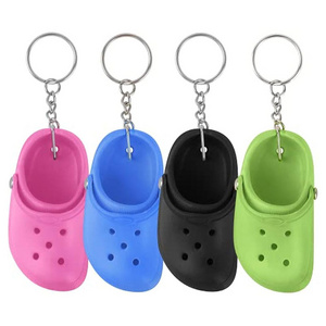 3d Plastic Foam Eva Small Mini Croc Shoe Keychain Cute Charms Pendant Hole Shoes Decor Beach Fashionable Decorative Keychains