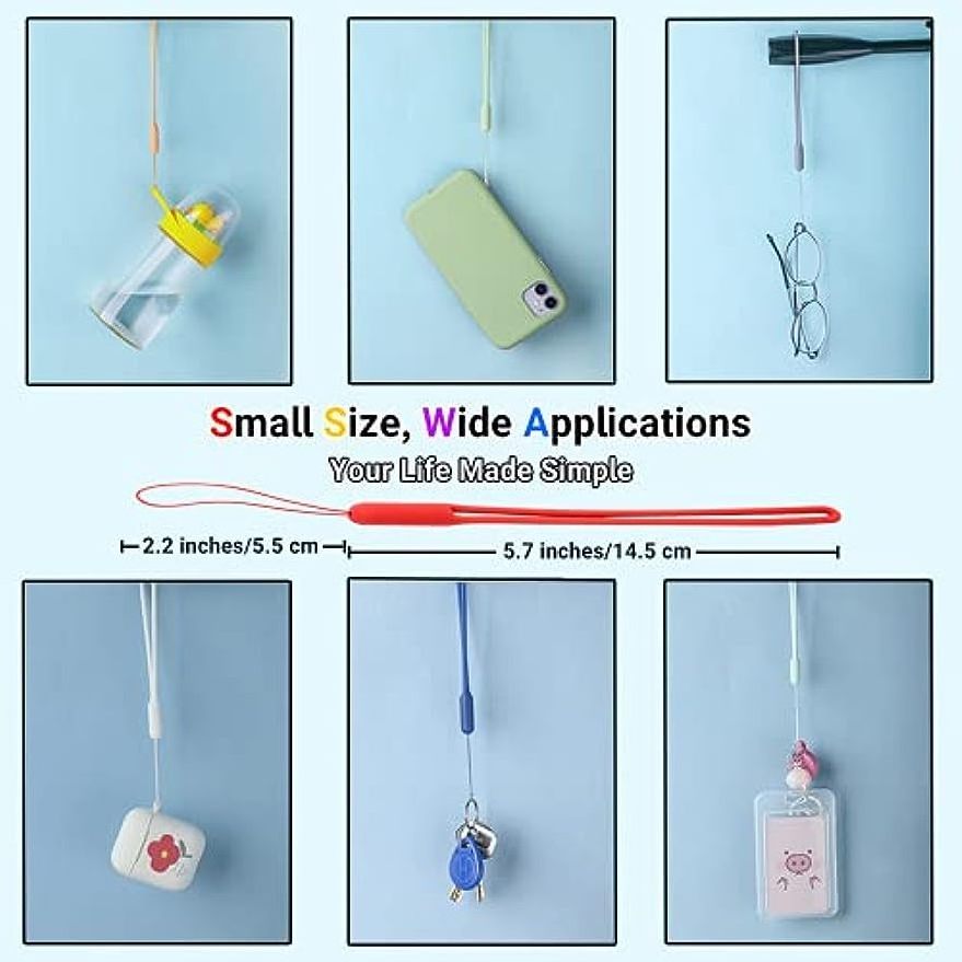 Wrist Lanyard Phone Strap Silicone Wristlet Small Short Liquid Silicone Rubber Charms For Cellphone Umbrella Water Bottle Camera