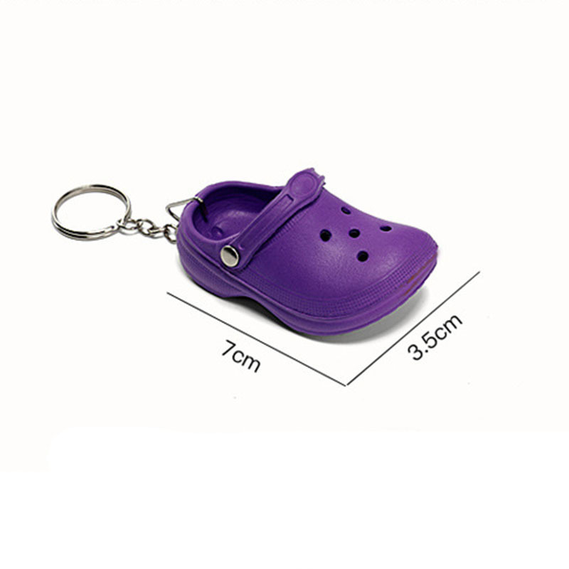 3d Plastic Foam Eva Small Mini Croc Shoe Keychain Cute Charms Pendant Hole Shoes Decor Beach Fashionable Decorative Keychains