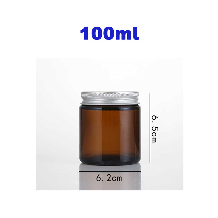 Votive Candle Holders 100ml 200ml Empty Amber Glass Candle Jar 4oz 6oz 8oz With Lids