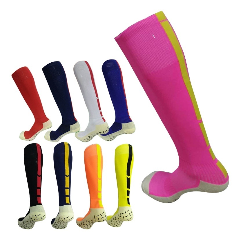 Uron Custom Logo Design Compression Football Socks Anti Slip Soccer Socks Athletic Sport Football Grip Socks