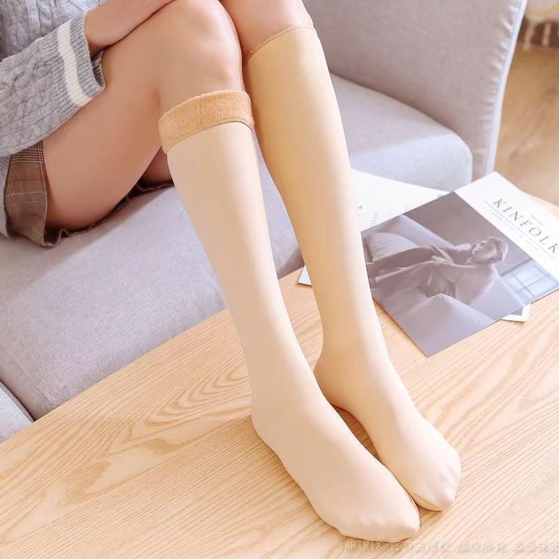 Wholesale High Elastic Compression Thick Velvet Stockings Sheer Thermal Winter Warm Tube Snow Fleece Socks for Women