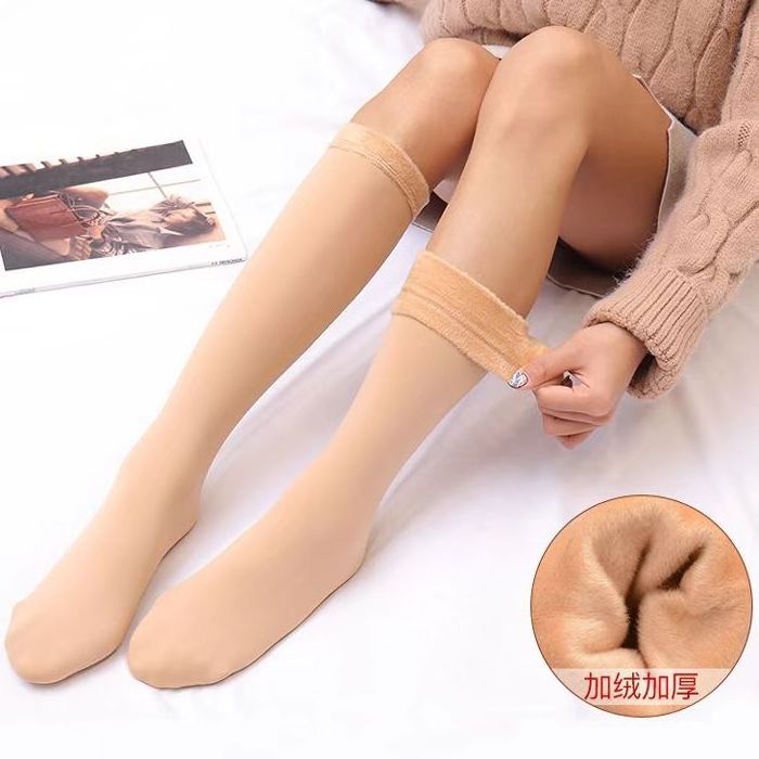 Wholesale High Elastic Compression Thick Velvet Stockings Sheer Thermal Winter Warm Tube Snow Fleece Socks for Women