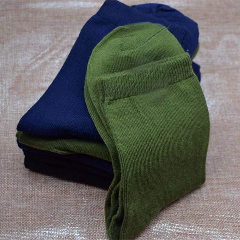 wholesale men cotton sport low cut short jungle army green boot socks