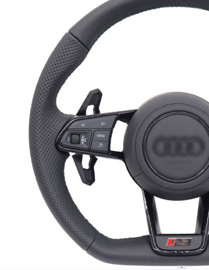 Audi full leather half punch without leather black line black label Lamborghini steering wheel for audi r8 rs5 rs7  a6 s4 s5