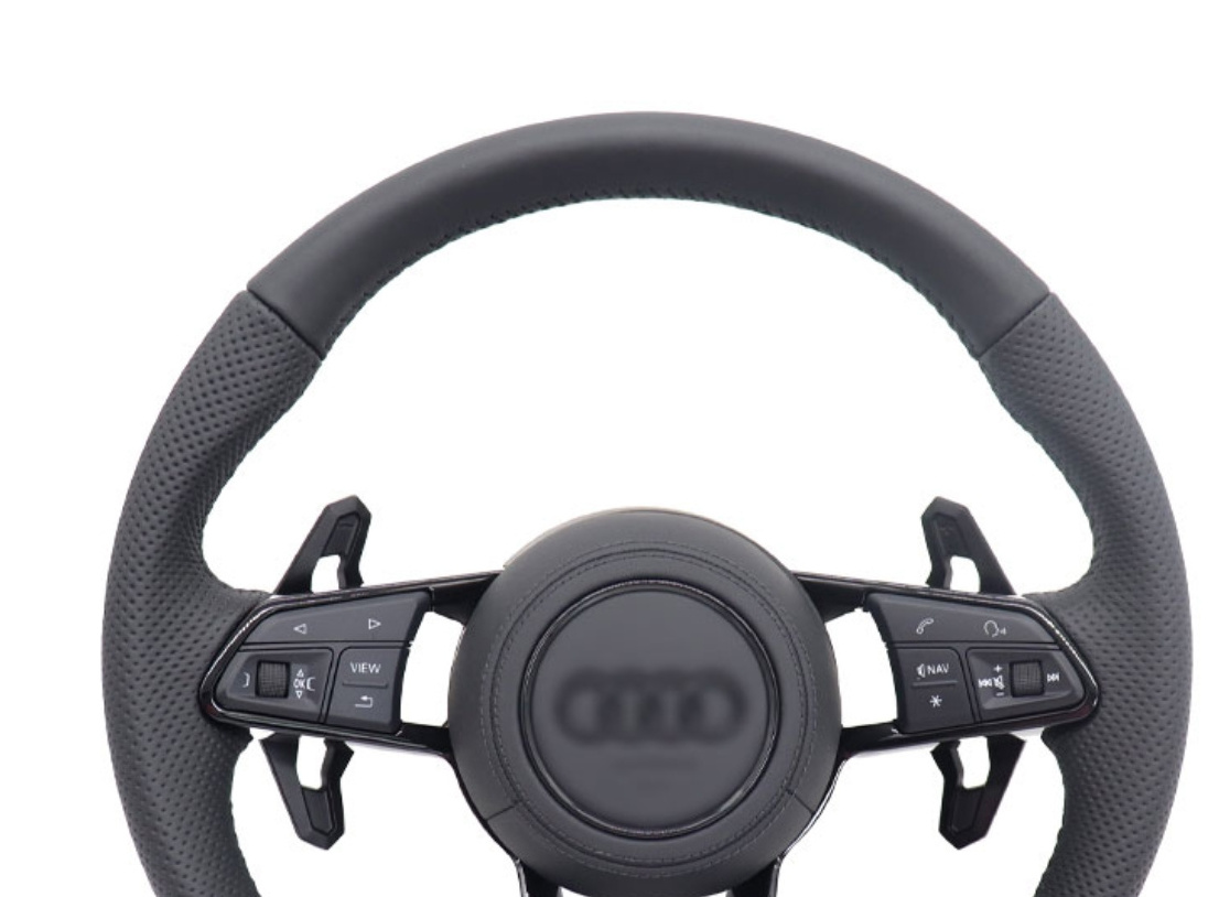 Audi full leather half punch without leather black line black label Lamborghini steering wheel for audi r8 rs5 rs7  a6 s4 s5