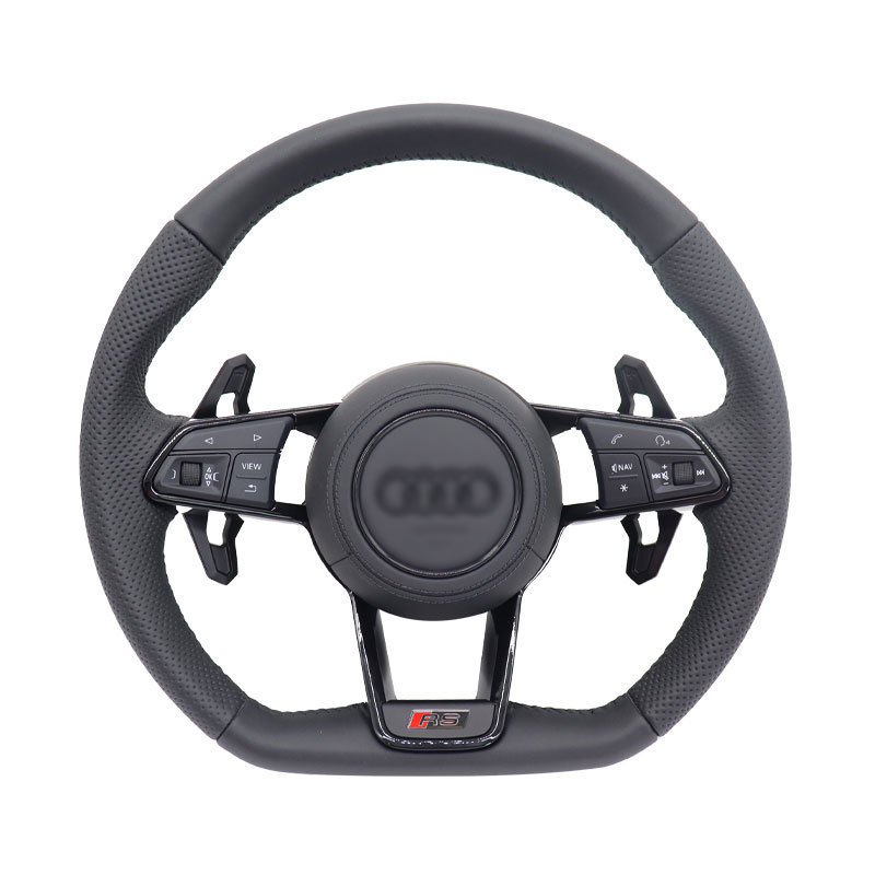 Audi full leather half punch without leather black line black label Lamborghini steering wheel for audi r8 rs5 rs7  a6 s4 s5