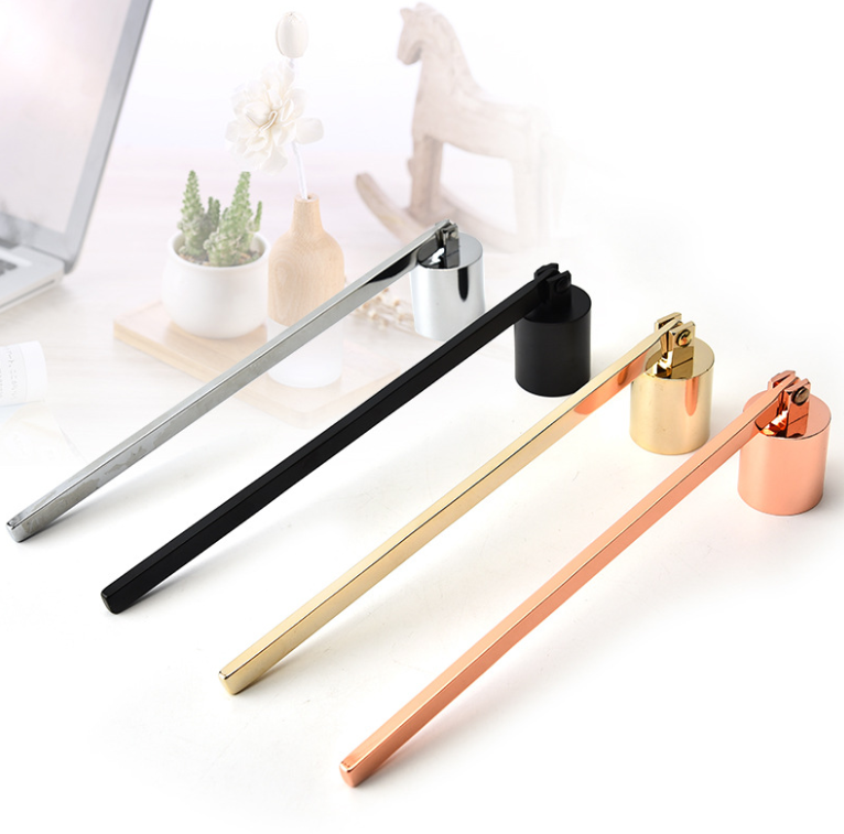 cheap wholesale gold black stainless steel wick snuffer candle snuffer