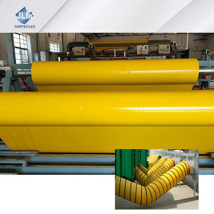 Flame retardant air duct coal mine telescopic frame blower vinyl tarpaulin fabric