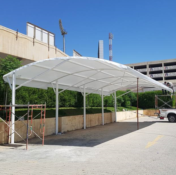 Waterproof Car Parking Roof Sun Shade Shelter Fabric, Garage Canopy Carport PVC Tarps,Parking Canopy Tensile Membrane Fabric