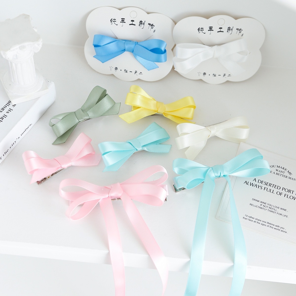 Ready stock 10mm Luxury Gift Wrapping Pull Bow Wine Bottle Neck Decorative Pre Tied Gift Flower Ribbon Bows