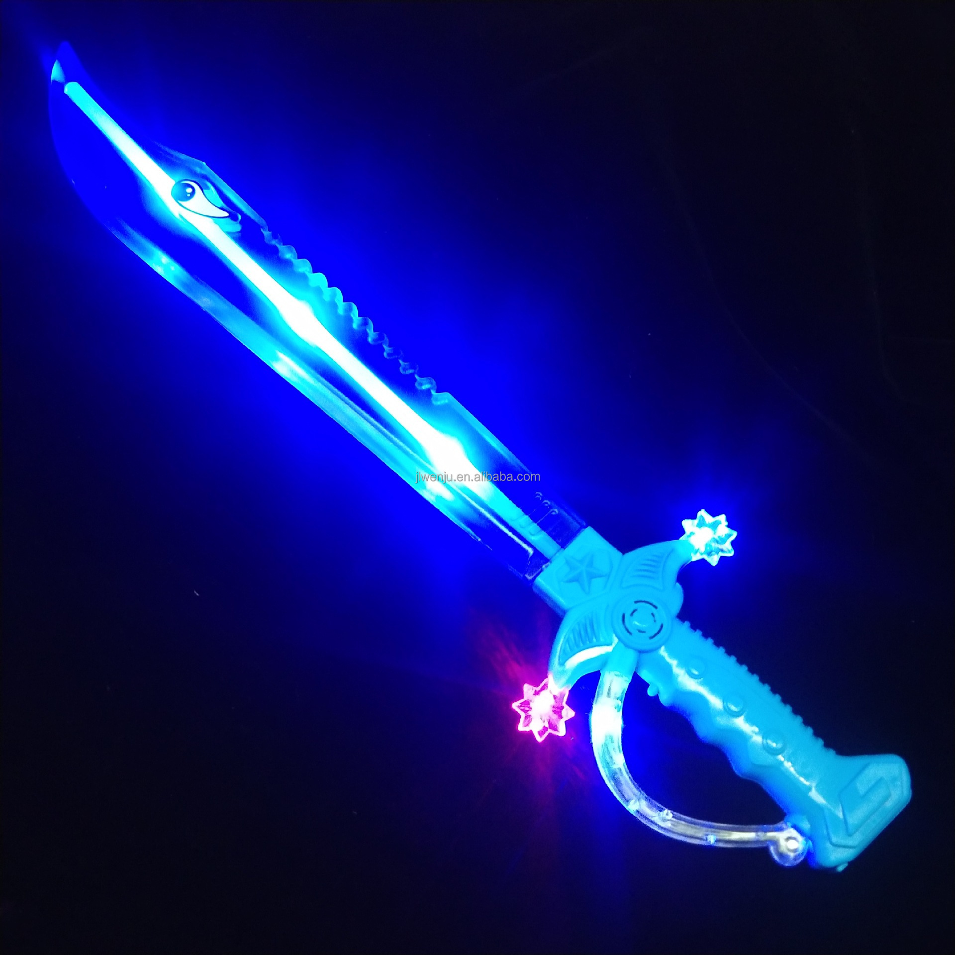 Wholesale luminous light up toy swords with music with scabbard large 67CM samurai sword