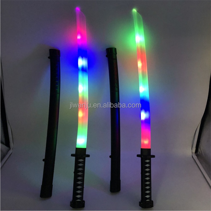 Wholesale luminous toy sword with music with scabbard large 67CM samurai sword