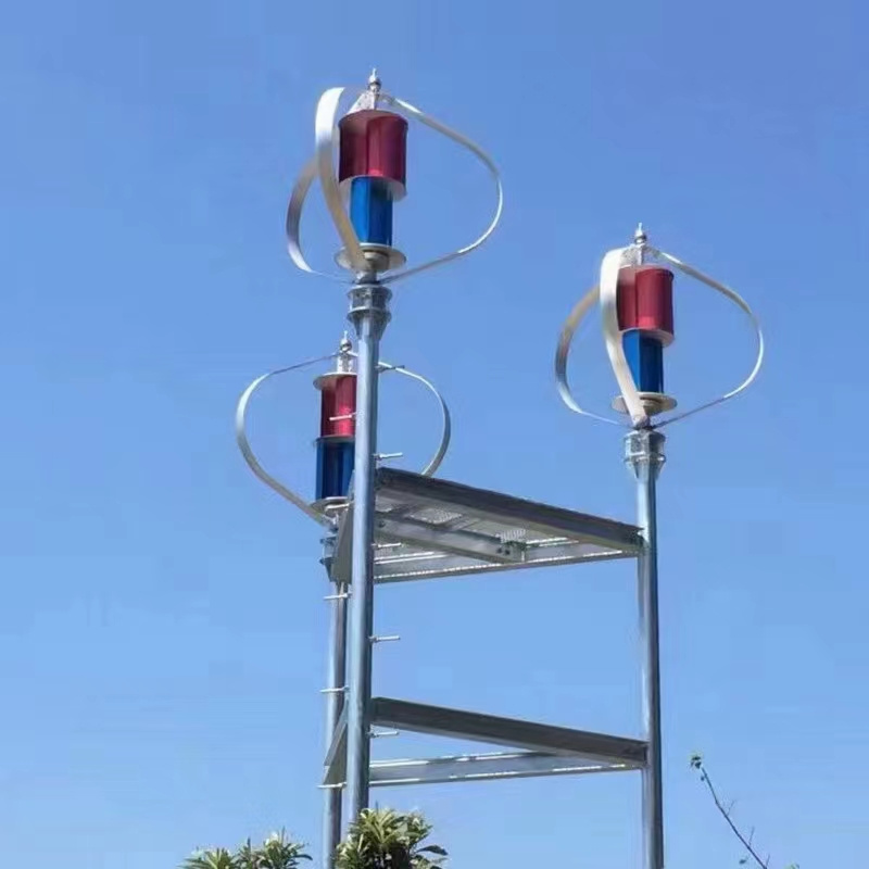 Q vertical axis wind turbine magnetic levitation generator red blue wind solar complementary household power generation