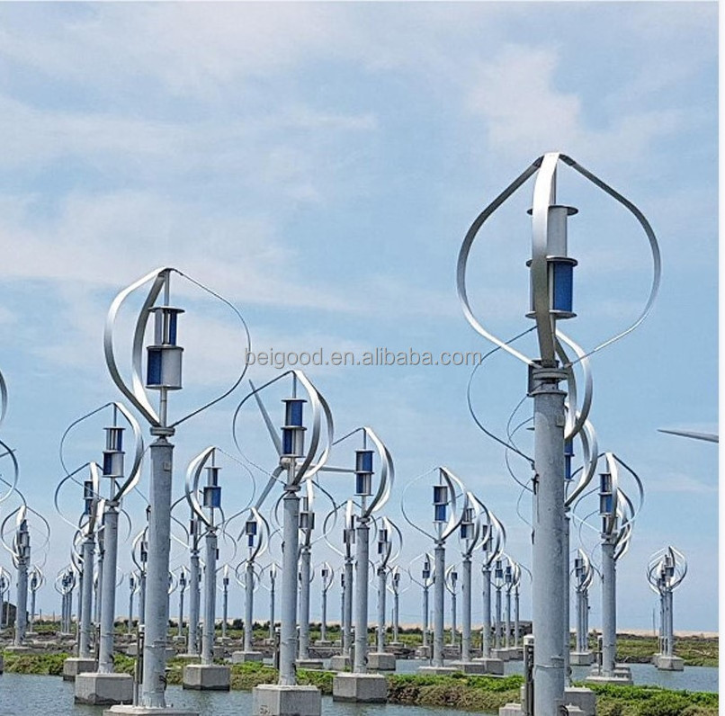 Q vertical axis wind turbine magnetic levitation generator red blue wind solar complementary household power generation