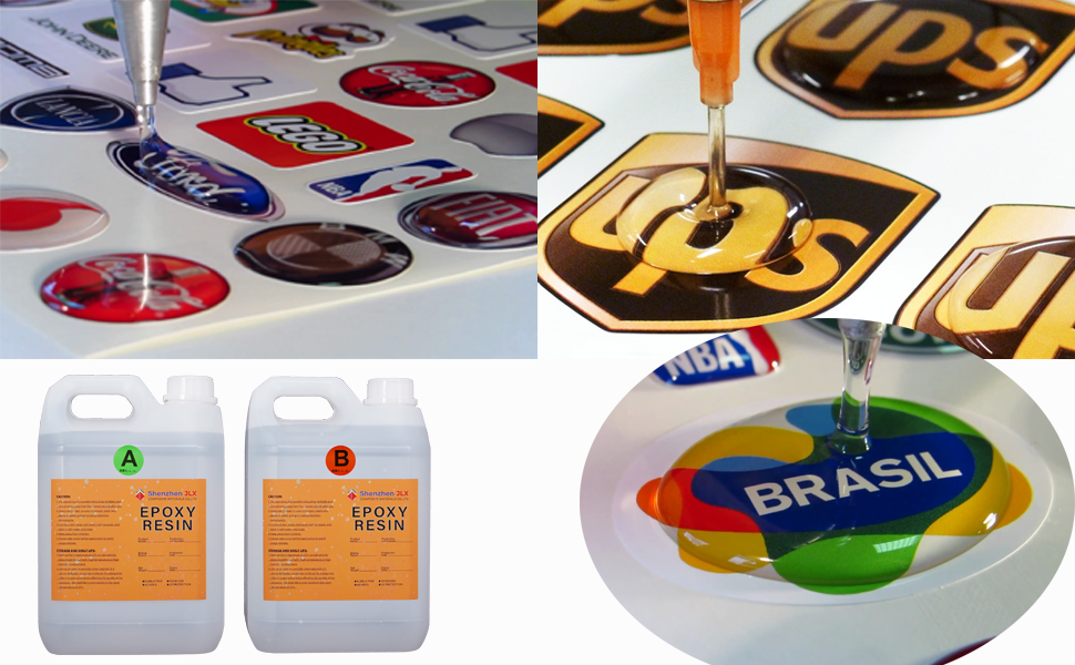 Weather Resistance Waterproof Clear Epoxy Dome Resin /Polyurethane Logo Resin for Logo Sticker