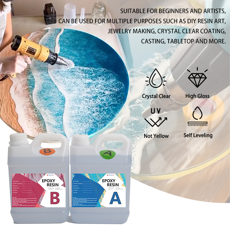 Epoxy Resin Natural Defoaming Non-toxic Yellowing Resistant Liquid Epoxy AB Resin Kit for Resin Arts