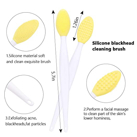 Silicone Exfoliating Lip Brush - Double-Sided Soft Cleaning Beauty Tool for Smoother Skin and Lip Assorted Colors silicone brush