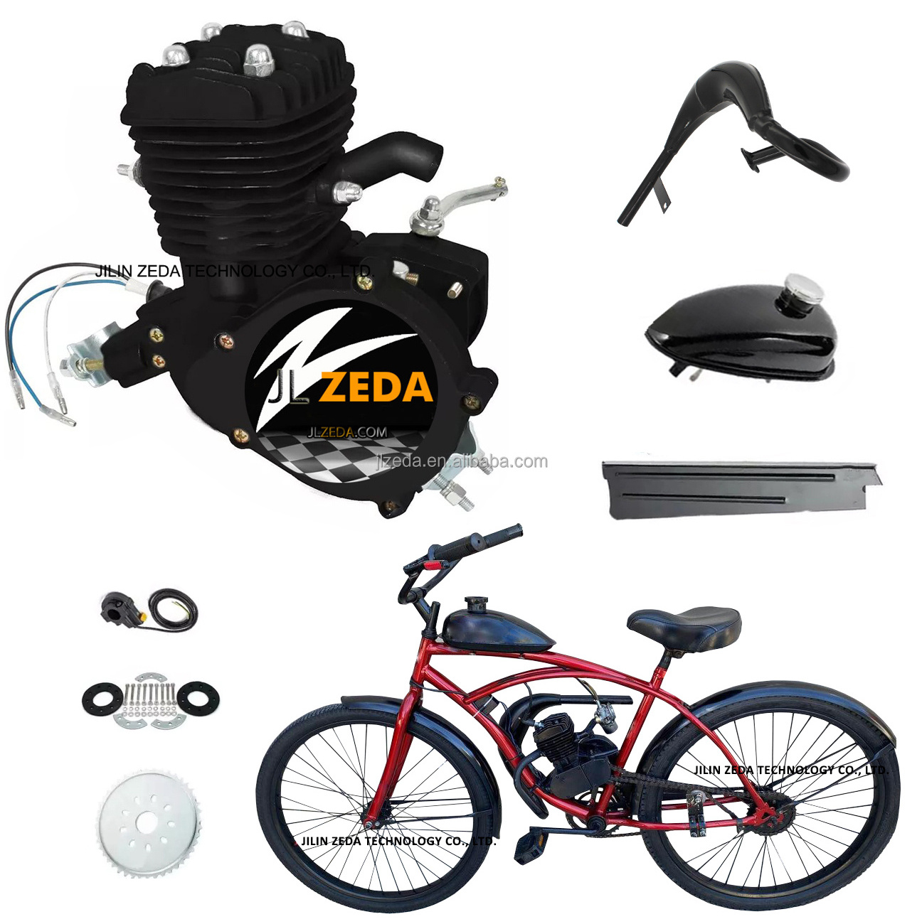 80cc 100cc motor 4 stroke bike engines 2 cycles bici motors DIY bicycle set spare parts