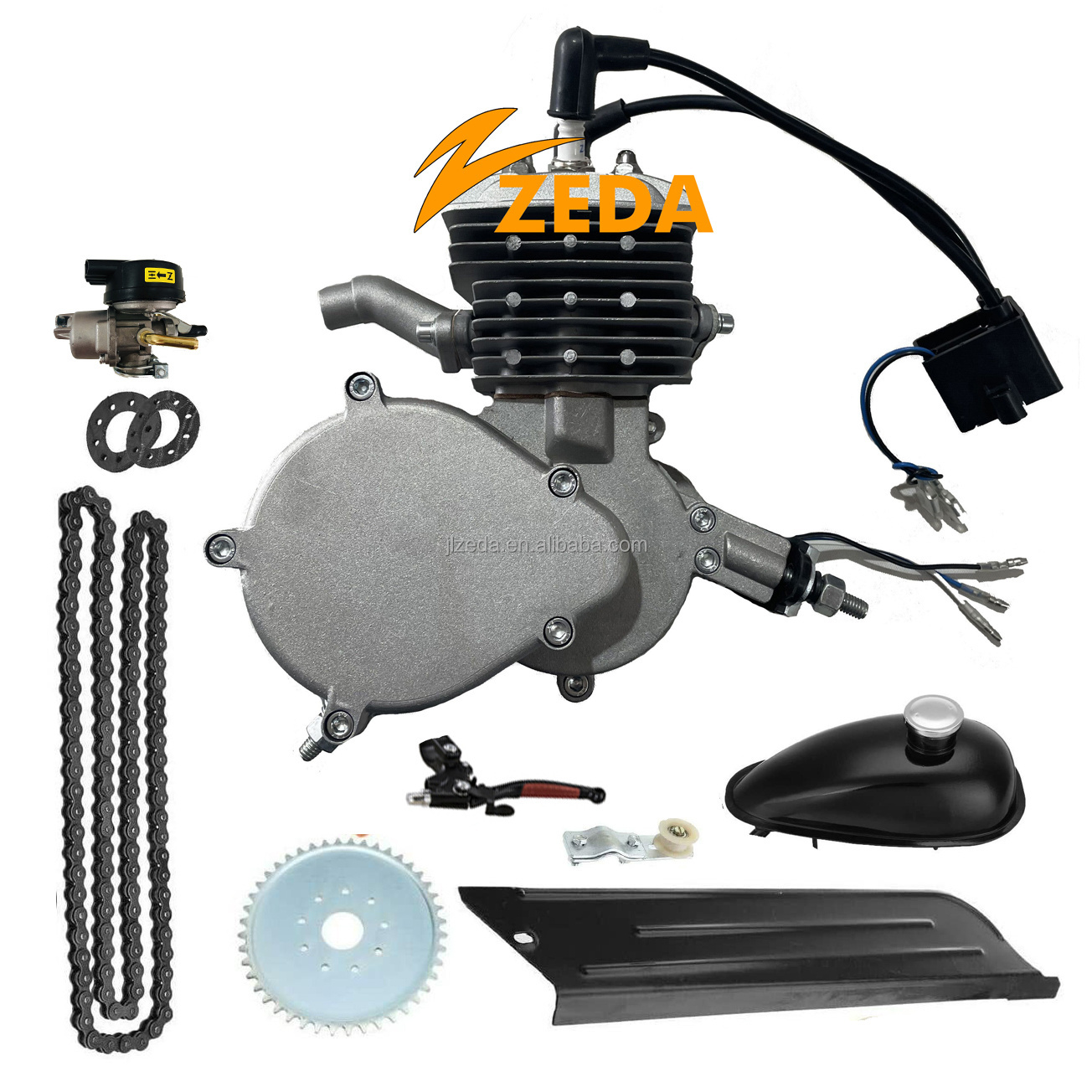 ZEDA DIO Reed Valve two stroke 80cc bicycle engine kit 2 tiempos gas scooter moped bike motor