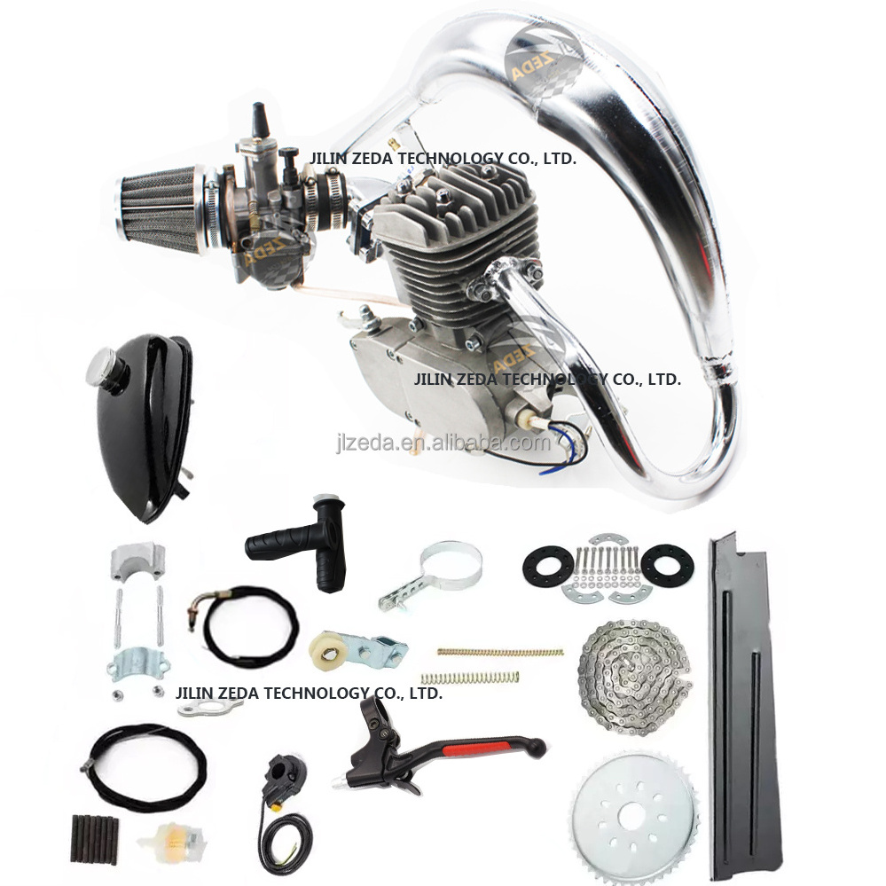 Gasoline beach cruiser 80cc bicycle engine kit 2 stroke DIO Reed Valve 100cc motorised bike 100cc motor