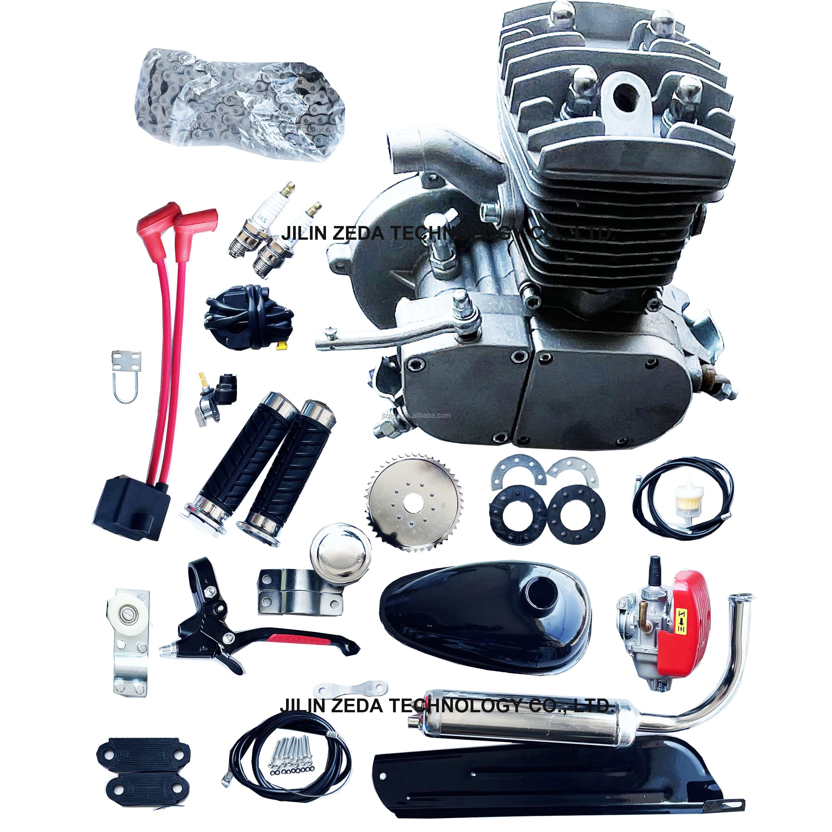 Two stroke 100cc motorised bike engine bicycle motor kit gas scooter 80cc bicycle engine