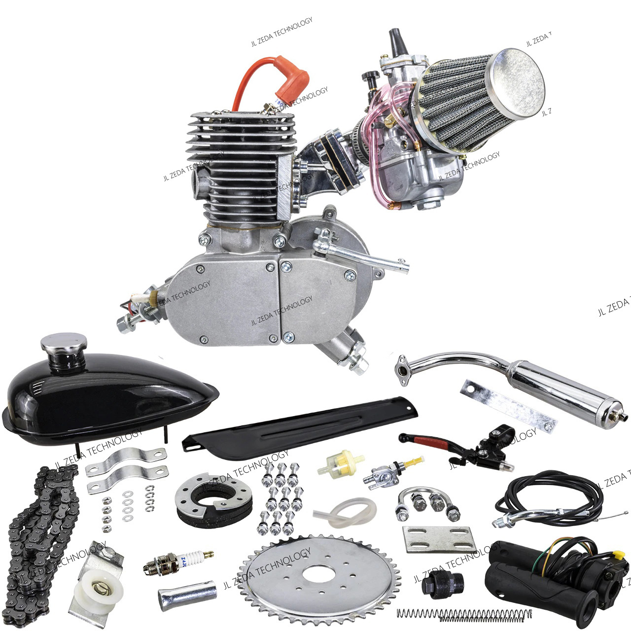 ZEDA-DIO100 engine set racing cycle motor 2 stroke 80cc moped gasoline bike motor 100 cc bicycle engine kit