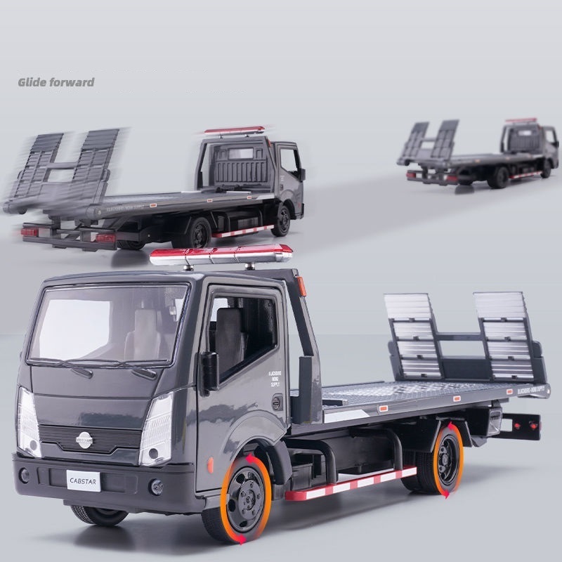 SH 1/32 Nissan Flower Table Flatbed Transporter Trailer Children's  Alloy Models Diecast Vehicles Light And Sound Toy Pullback