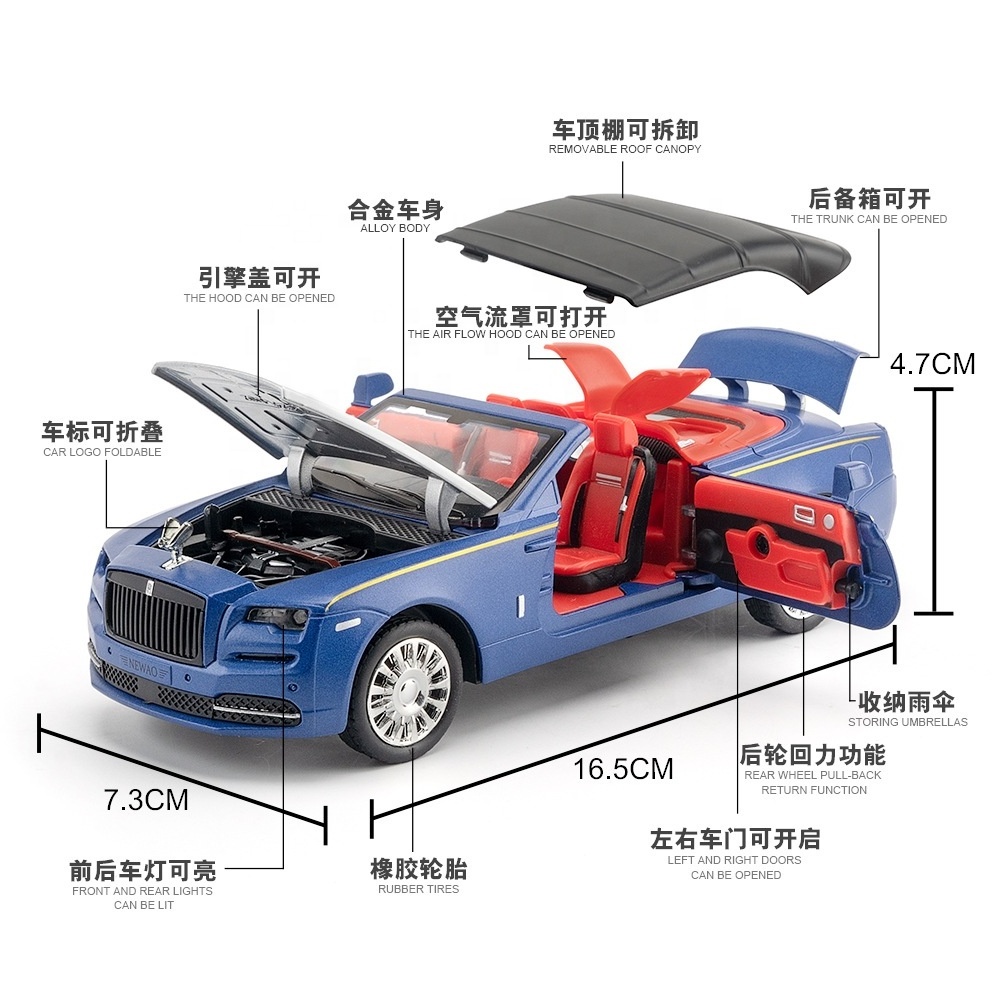 Hot 1:32 Rolls Dawn DieCast Alloy Car Model Boys Toys Vehicles Diecasts & Toy Supercar Collectibles Kids Toys Car