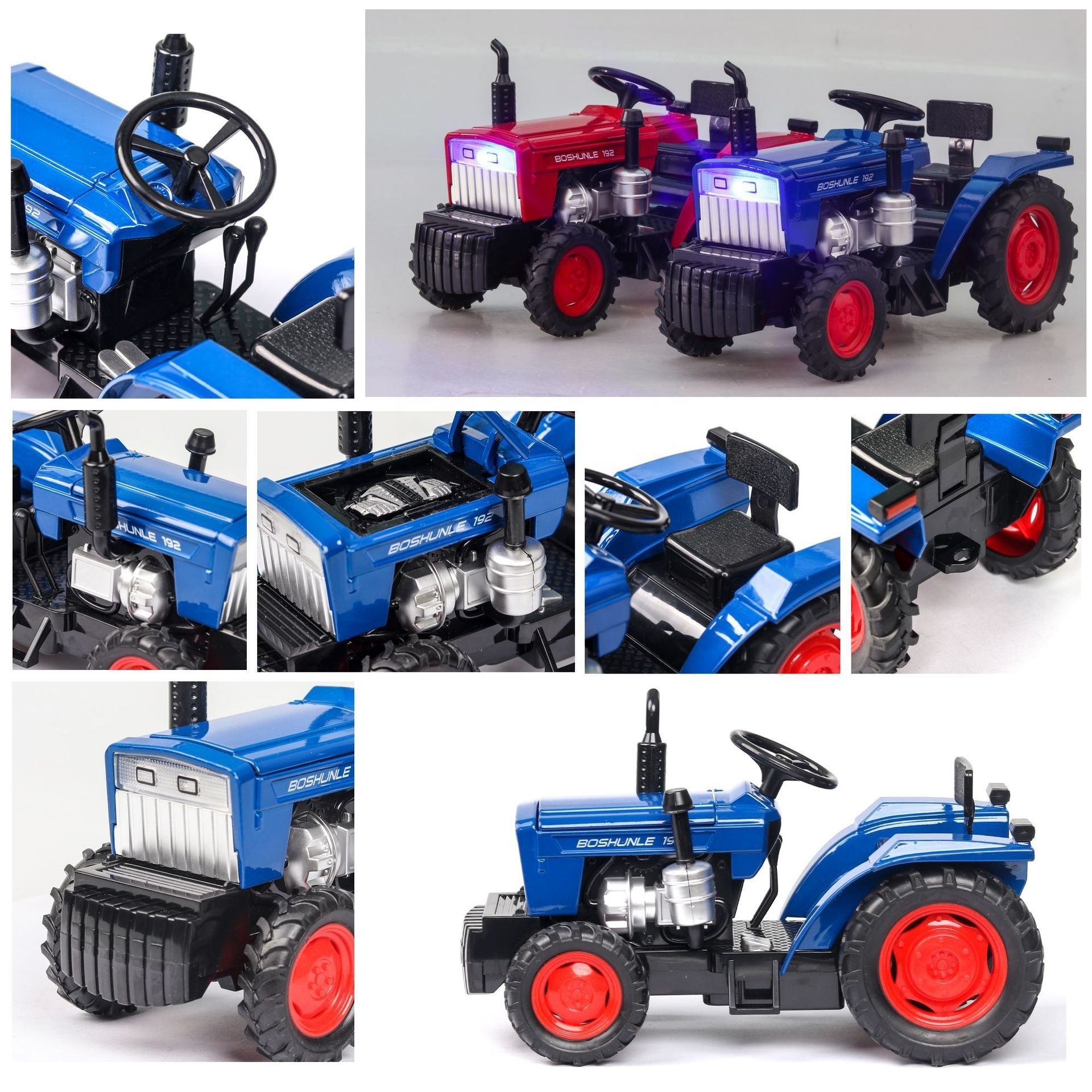 1:32 Scale Farm Tractor Diecast Alloy Muscle Car Model Sound and Light Children's ToyVehicles Diecasts & Kids Toys