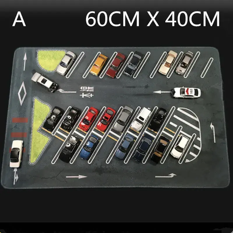 80CM 1:64 Scale Model Car Scene Mat Large Parking Lot Mat for Diecast Vehicle Wheels Scene Display Toy Mouse Pad Scene Show Toy