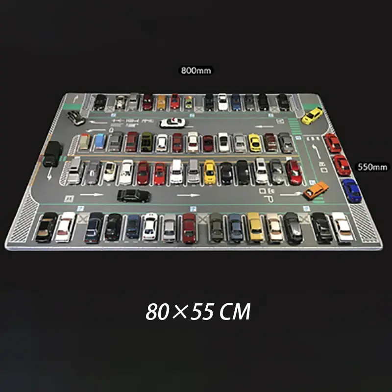 80CM 1:64 Scale Model Car Scene Mat Large Parking Lot Mat for Diecast Vehicle Wheels Scene Display Toy Mouse Pad Scene Show Toy