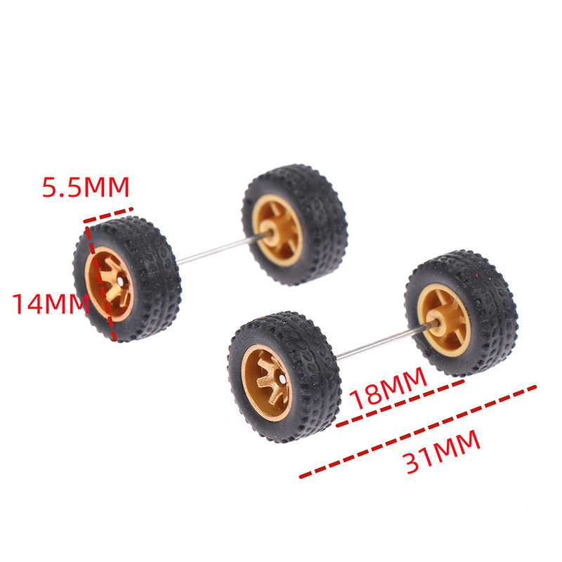 1:64 Wheels For Hotwheels With Rubber Tire Model Minigt Inno Model Car Modified Parts Racing Vehicle Toys