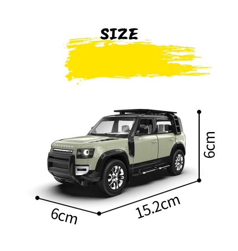 CCA 1:32 Land Rover Defender License Simulations Car Toy Acousto-optic Pullback For Children Birthday Metal Car Model For Boys