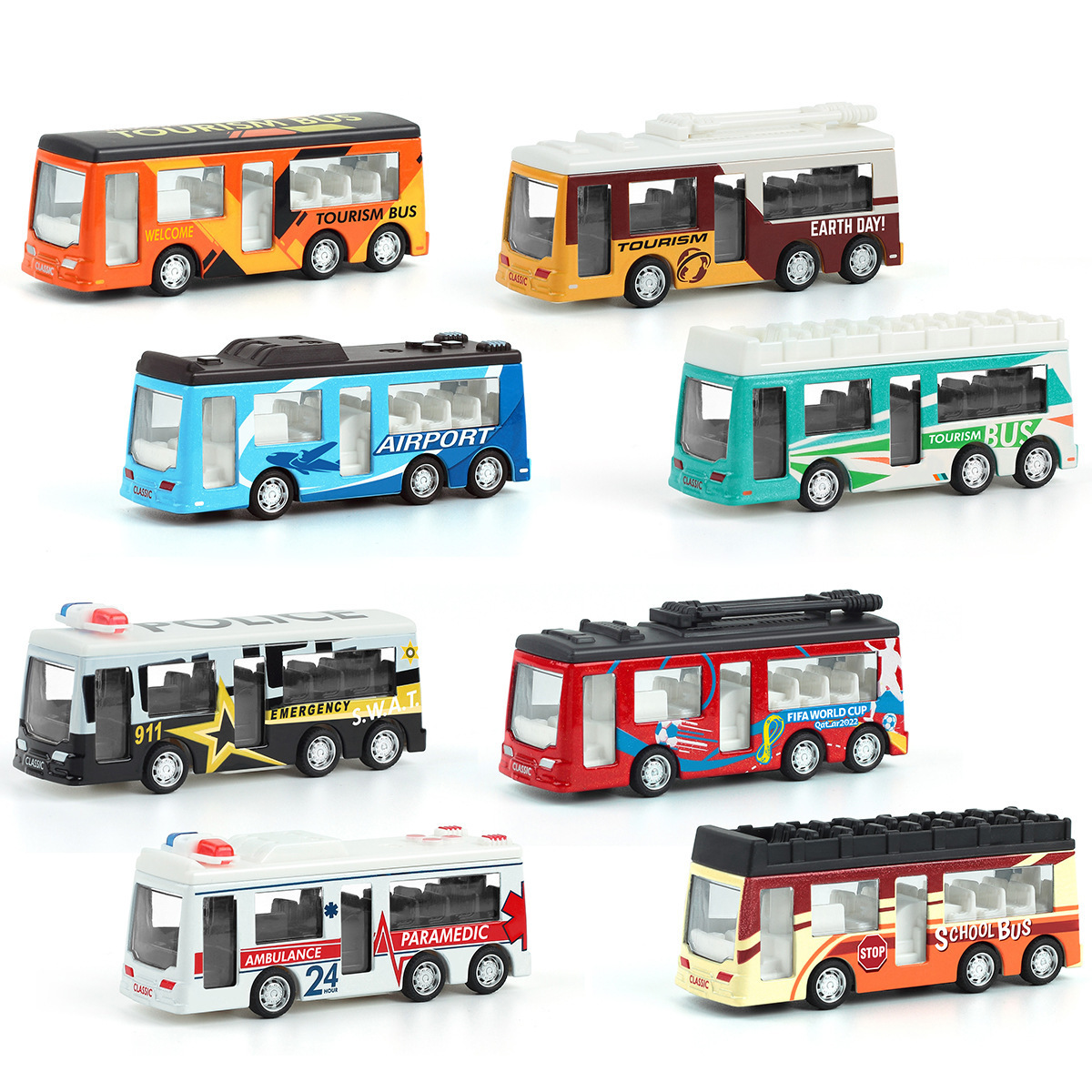 wholesale 1:120 Mini Bus Children DIecast Model Toy Car Alloy bus Toy pullback  bus model Vehicles display gifts boy toys