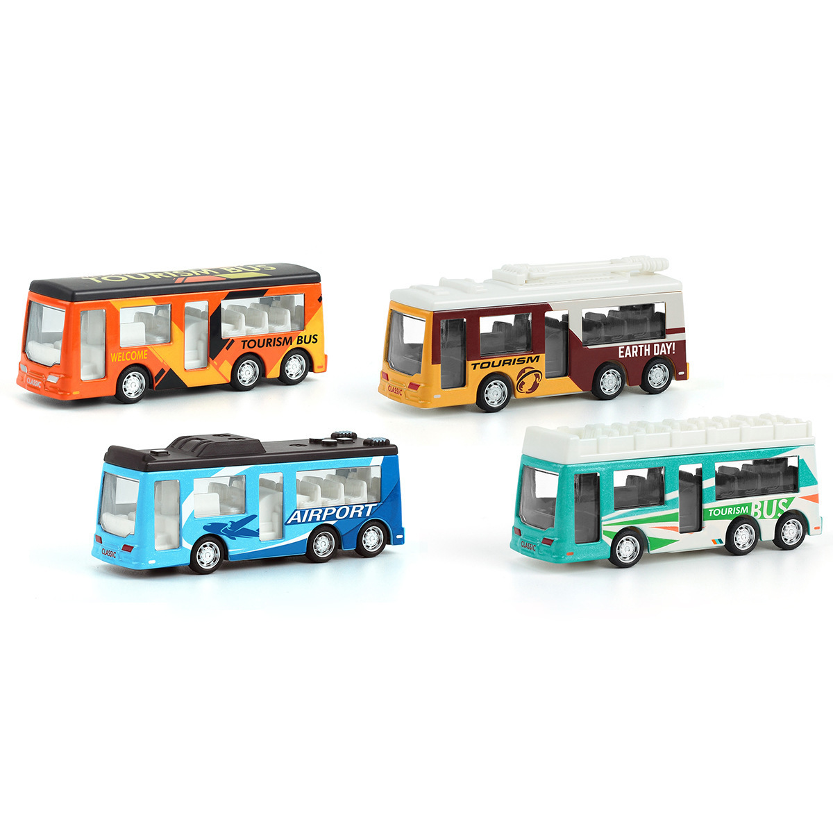 wholesale 1:120 Mini Bus Children DIecast Model Toy Car Alloy bus Toy pullback  bus model Vehicles display gifts boy toys