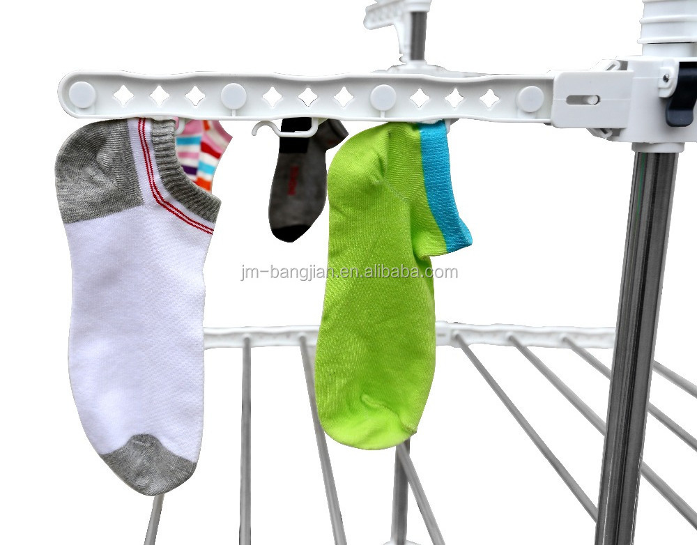 Flexible Clothes Hanger Drying Rack 4 Ties Extendable Stainless Steel Clothes Dryers With 2 Small Winged