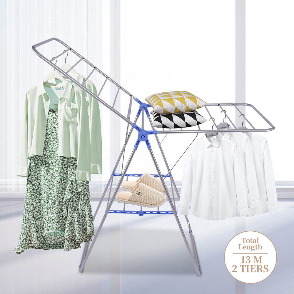 Factory Supply Powder Coating Hanging Clothes Horse Cloths Drying Rack For Wet Clothes