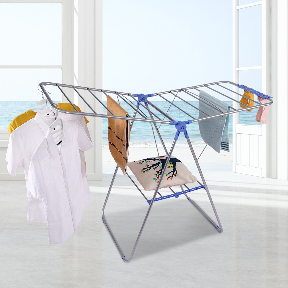 Factory Supply Powder Coating Hanging Clothes Horse Cloths Drying Rack For Wet Clothes